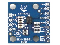 SEN-38001 9-DOF Accelerometer, Gyro, Magnetometer breakout with SPI and I2C Interface
 Image